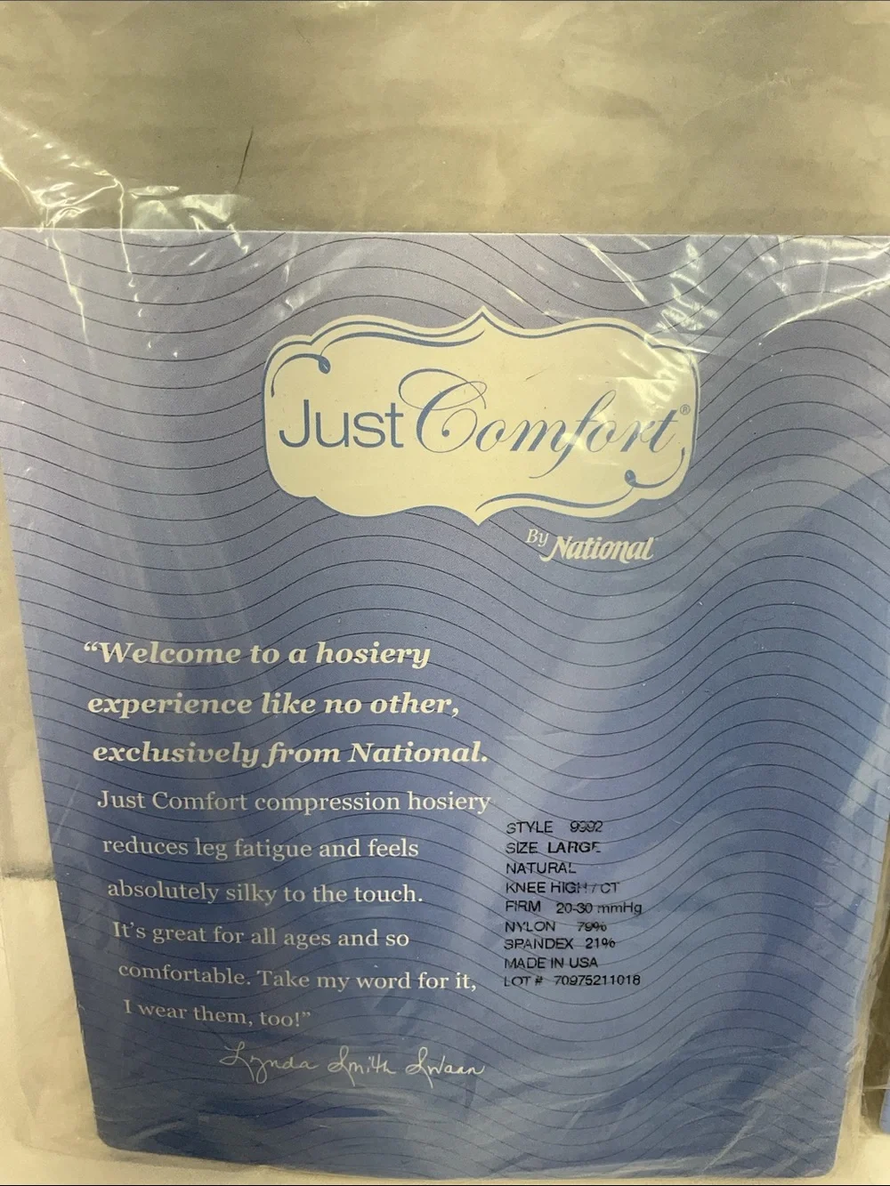 Vintage Just Comfort firm compression knee high Large two packs